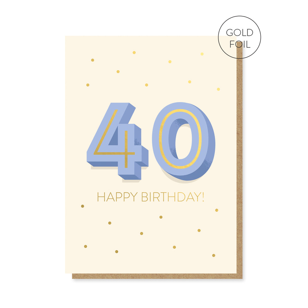 40th Milestone Birthday Card