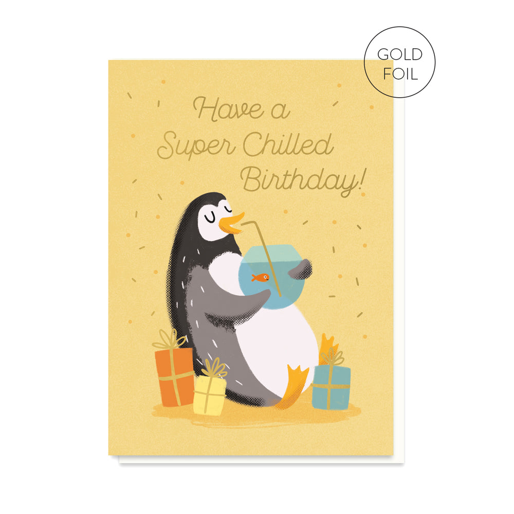 Chilled Penguin Birthday Card